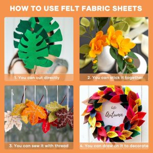 Colored felt non-woven fabric pieces