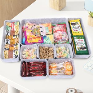 Multi-compartment felt storage box set