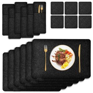 Thickened Felt Heat-Insulating and Non-Slip Placemat Set