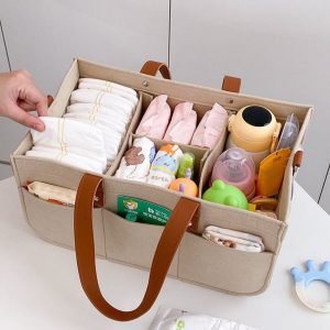 Multifunctional foldable felt storage basket