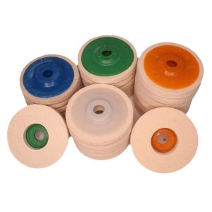 Industrial-grade wool felt polishing wheel
