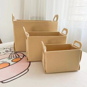 Multifunctional foldable felt storage basket