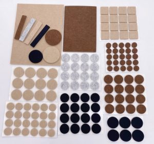 Self-adhesive felt furniture leg pads
