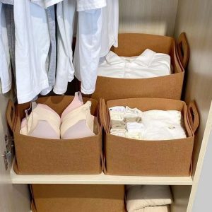 Multifunctional foldable felt storage basket