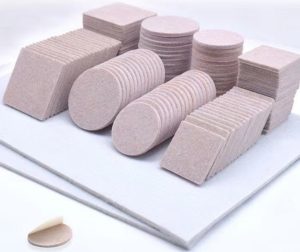 Self-adhesive felt furniture leg pads