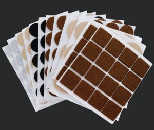 Self-adhesive felt furniture leg pads