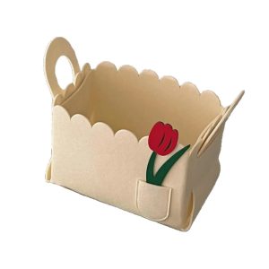 Multifunctional foldable felt storage basket