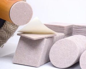 Self-adhesive felt furniture leg pads